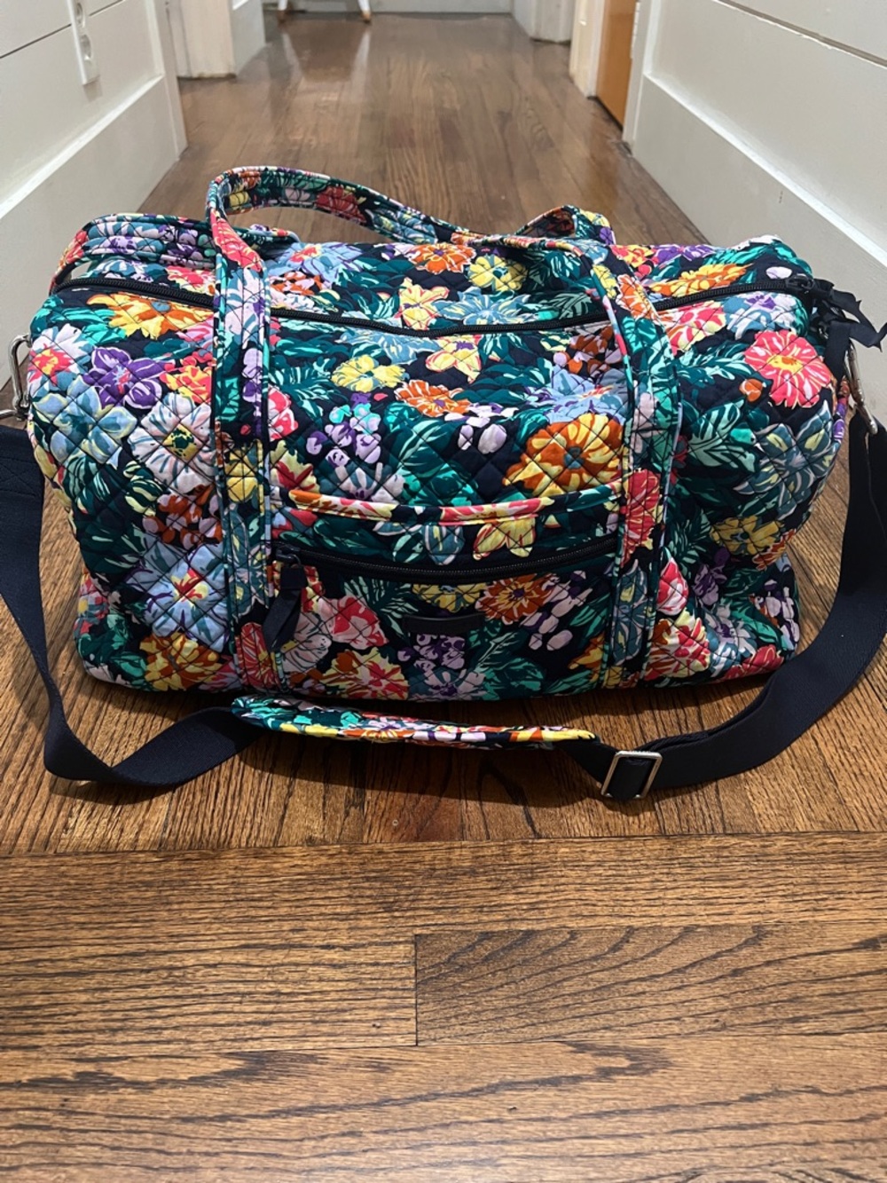 Vera Bradley “Happy Blooms” Quilted Medium Travel Duffel